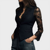 Elena™ | Blouse en Dentelle Élégante