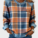 Marta™ | Sweatshirt avec Patches à Carreaux