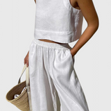 Ensemble Avelina Minimaliste en Coton et Lin Léger