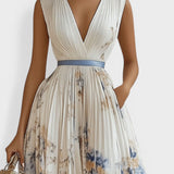 Ariadna™ | Robe Plissée Florale Élégante