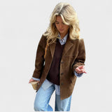 Salomé™ | Trench-coat oversized en aspect daim luxueux