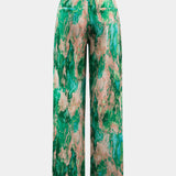 Pantalons droits taille haute Inna avec imprimé marbré