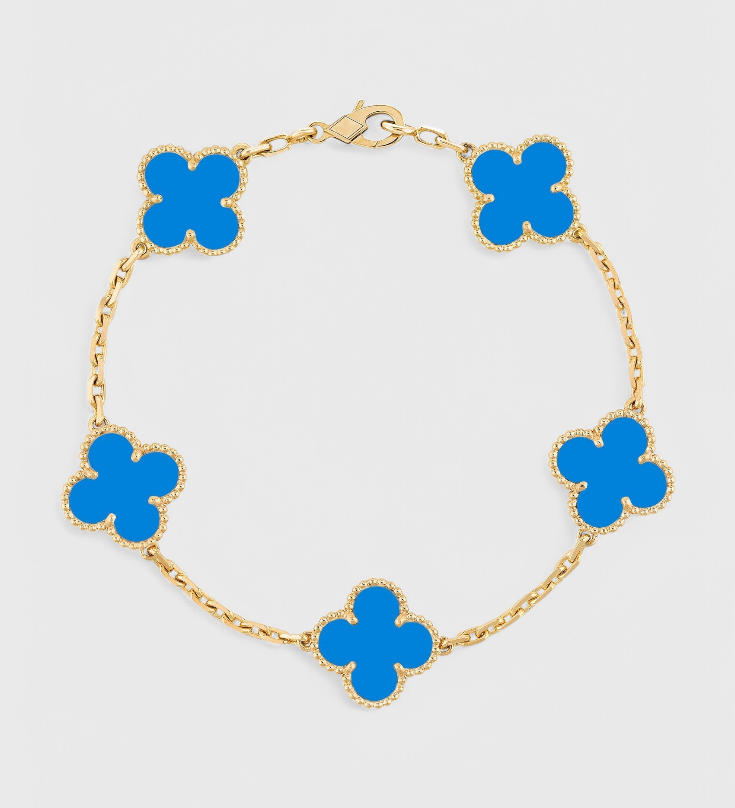 Bracelet en plaqué or avec motif de trèfle et élégance