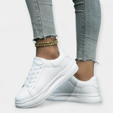 Baskets en cuir blanc