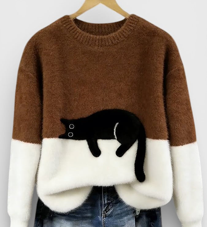 Luna™ | Sweat à capuche avec motif de chat