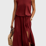 Robe Dianne sans manches avec fente sur le côté et coupe ample