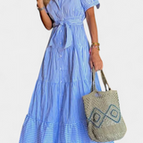 Robe Chemise Longue Rayée Maya avec Ceinture