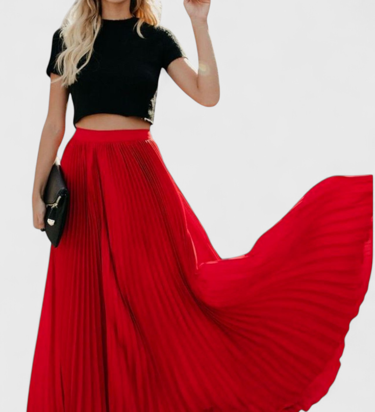 Jupe plissée Mila taille haute