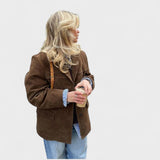 Salomé™ | Trench-coat oversized en aspect daim luxueux