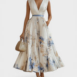 Ariadna™ | Robe Plissée Florale Élégante