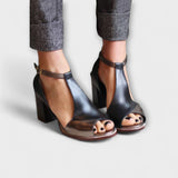 Sandales à Talons en Cuir Sophistiquées Karolína