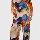 Ensemble Floral Karoline en Deux Pièces avec Coupe Décontractée