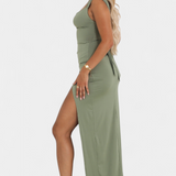Robe Viveka avec Nœud au Dos et Confort Élastique