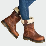 Rosa | Bottes d'hiver en cuir rustique avec doublure en fourrure