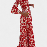 Robe Florale de Mer avec Manches Décolleté