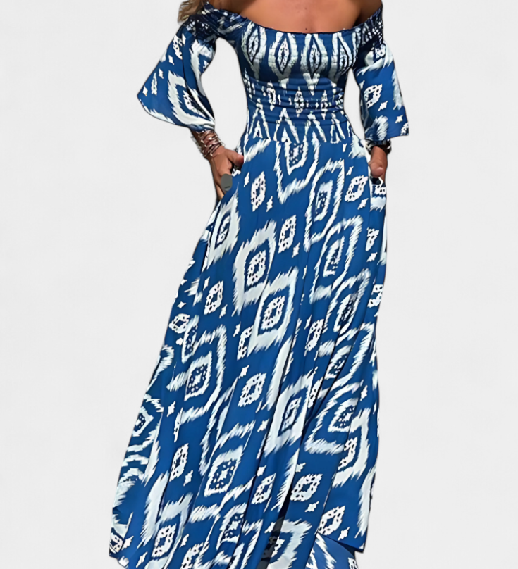 Robe Florale de Mer avec Manches Décolleté
