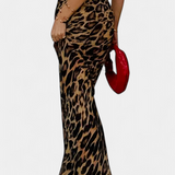 Jupe Maxi Slim Imprimé Léopard Elena