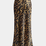 Jupe Maxi Slim Imprimé Léopard Elena