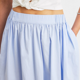 Jupe en coton Yora A-Line avec taille élastique et poches