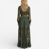Lucía™ | Robe Maxi à Manches Longues avec Ceinture