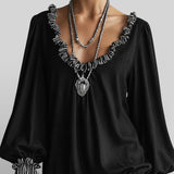 Aitana™ | Robe Mini Noire avec Tombé Fluide