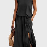 Robe Dianne sans manches avec fente sur le côté et coupe ample
