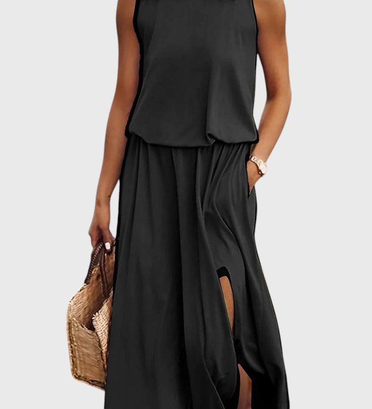 Robe Dianne sans manches avec fente sur le côté et coupe ample