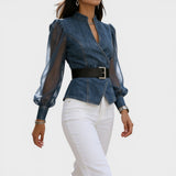 Lucía™ | Haut en Denim Élégant