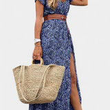 Robe d'été boho Anfisa avec ceinture et décolleté en V