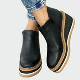 Celia | Bottines en cuir camel élégantes avec plateforme