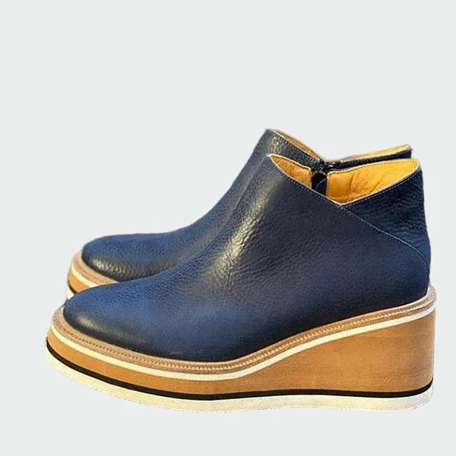 Celia | Bottines en cuir camel élégantes avec plateforme