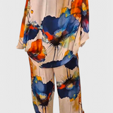 Ensemble Floral Karoline en Deux Pièces avec Coupe Décontractée
