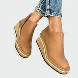 Celia | Bottines en cuir camel élégantes avec plateforme