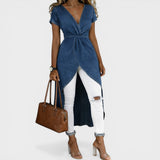 Clara™ | Haut en Denim avec Décolleté en V