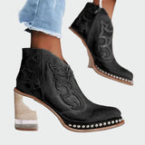 Irene | Bottes en Cuir Brodées avec Broderie Distinctive