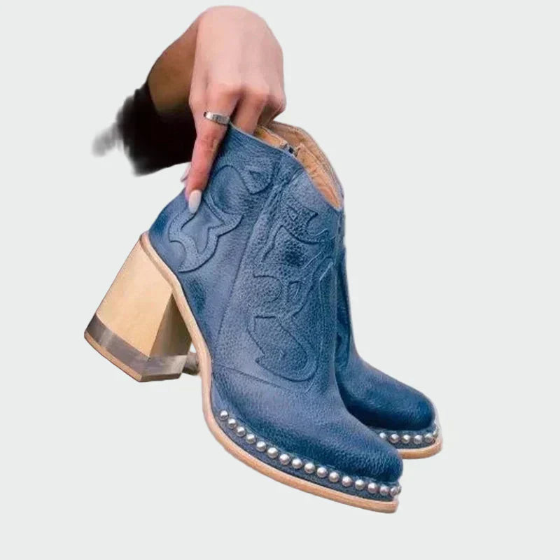 Irene | Bottes en Cuir Brodées avec Broderie Distinctive