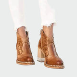 Irene | Bottes en Cuir Brodées avec Broderie Distinctive