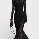 Florentina™ | Robe Maxi Noire Élégante