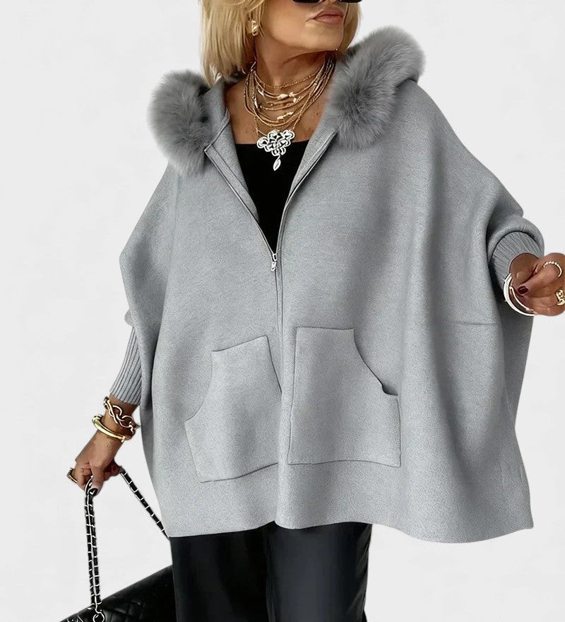 Miranda™ | Manteau décontracté avec capuche et col en fourrure