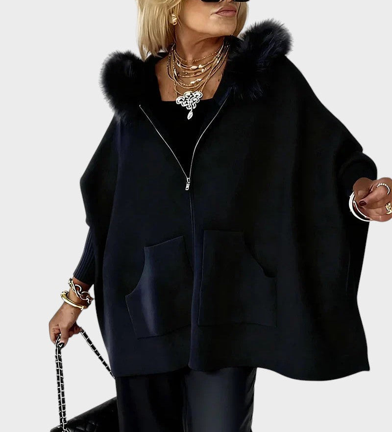 Miranda™ | Manteau décontracté avec capuche et col en fourrure