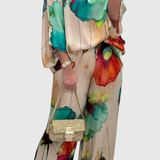 Ensemble Floral Karoline en Deux Pièces avec Coupe Décontractée