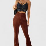 Pantalon Évasé en Velours Côtelé Liset