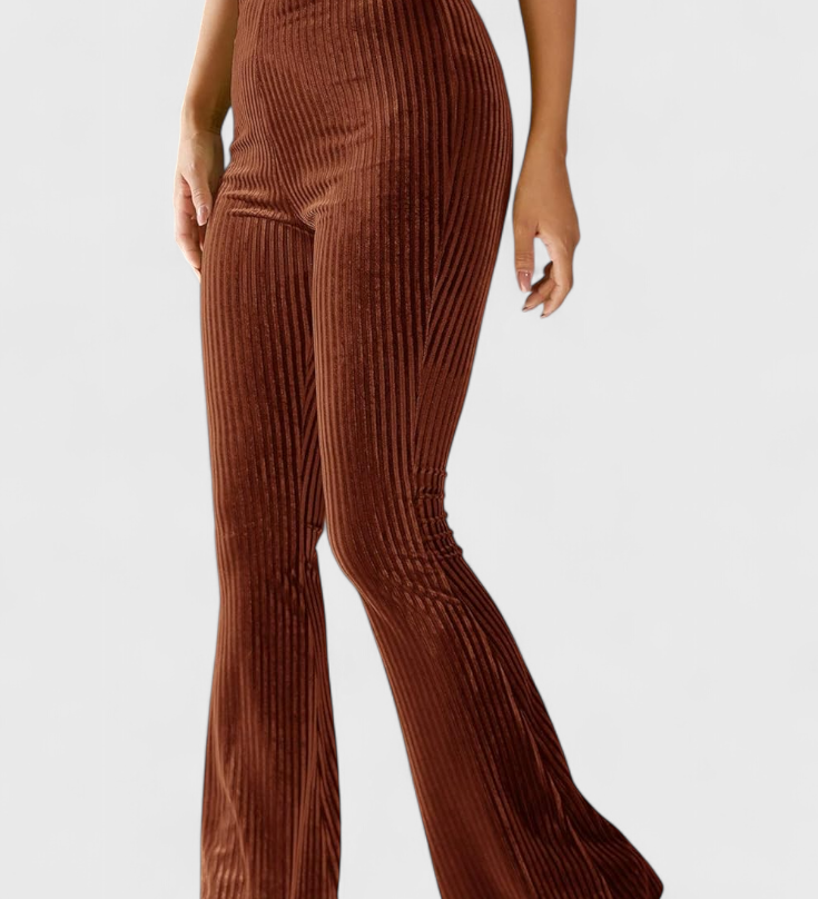 Pantalon Évasé en Velours Côtelé Liset