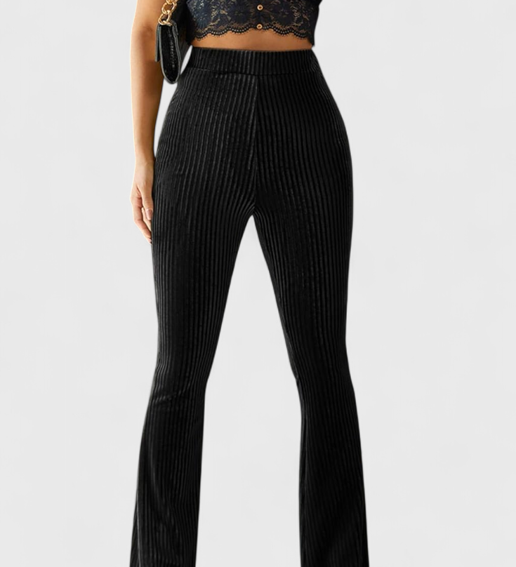Pantalon Évasé en Velours Côtelé Liset