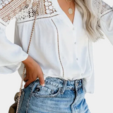 Blouse en Dentelle Baignée de Soleil