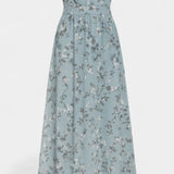 Robe Maxi Fleurie Amara avec Décolleté en V et Manches Volantes