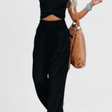 Pantalons Alexia en Coton et Lin avec Coupe Fluide et Élégance Naturelle