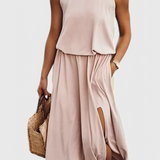 Robe Dianne sans manches avec fente sur le côté et coupe ample