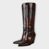 Camila | Bottes Design Crocodile avec Talon Élégant pour le Quotidien