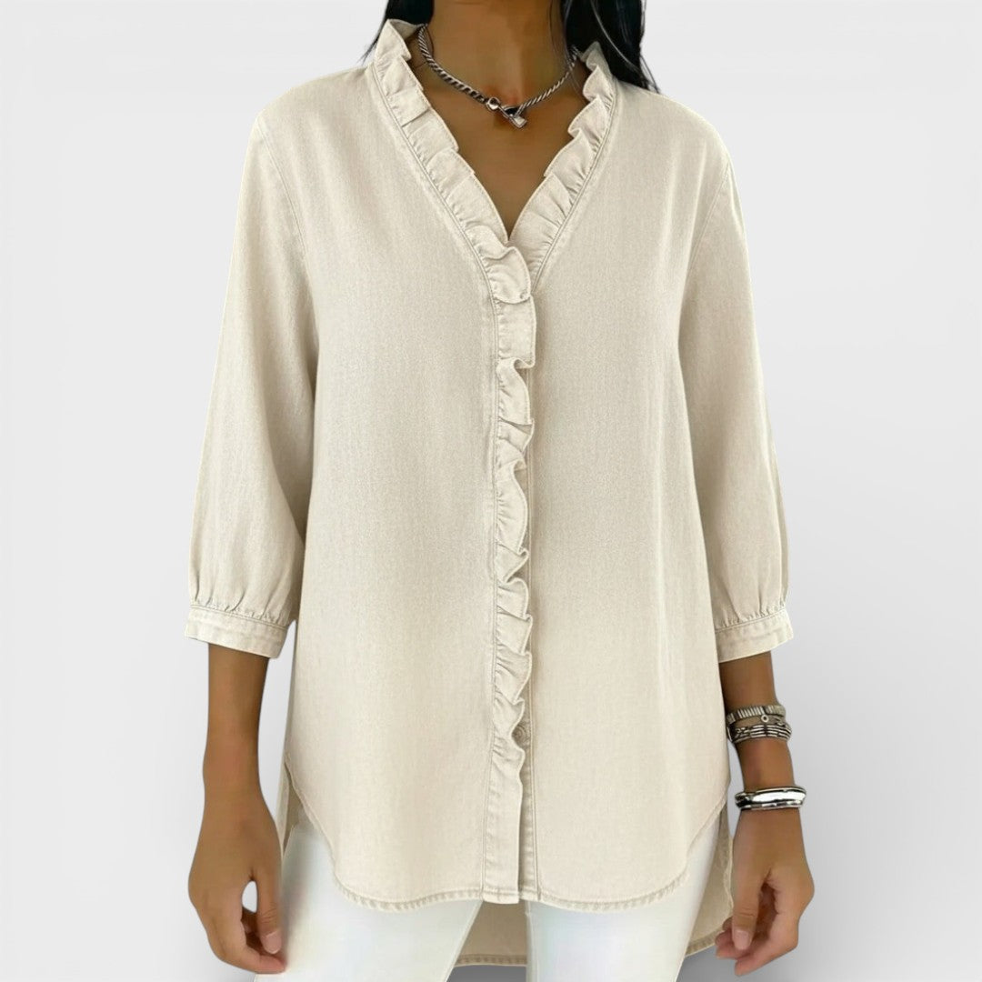 Elena™ | Blouse Élegante à Volants